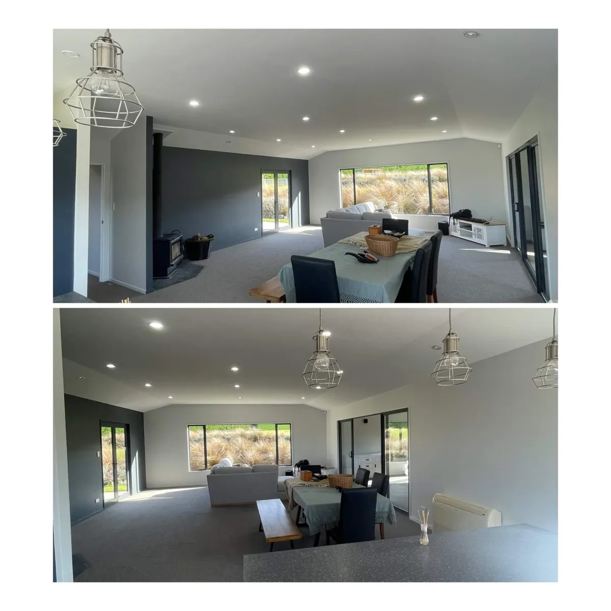 Before and after of bedroom interior repaint – Maka Makeovers professional painters in Dunedin