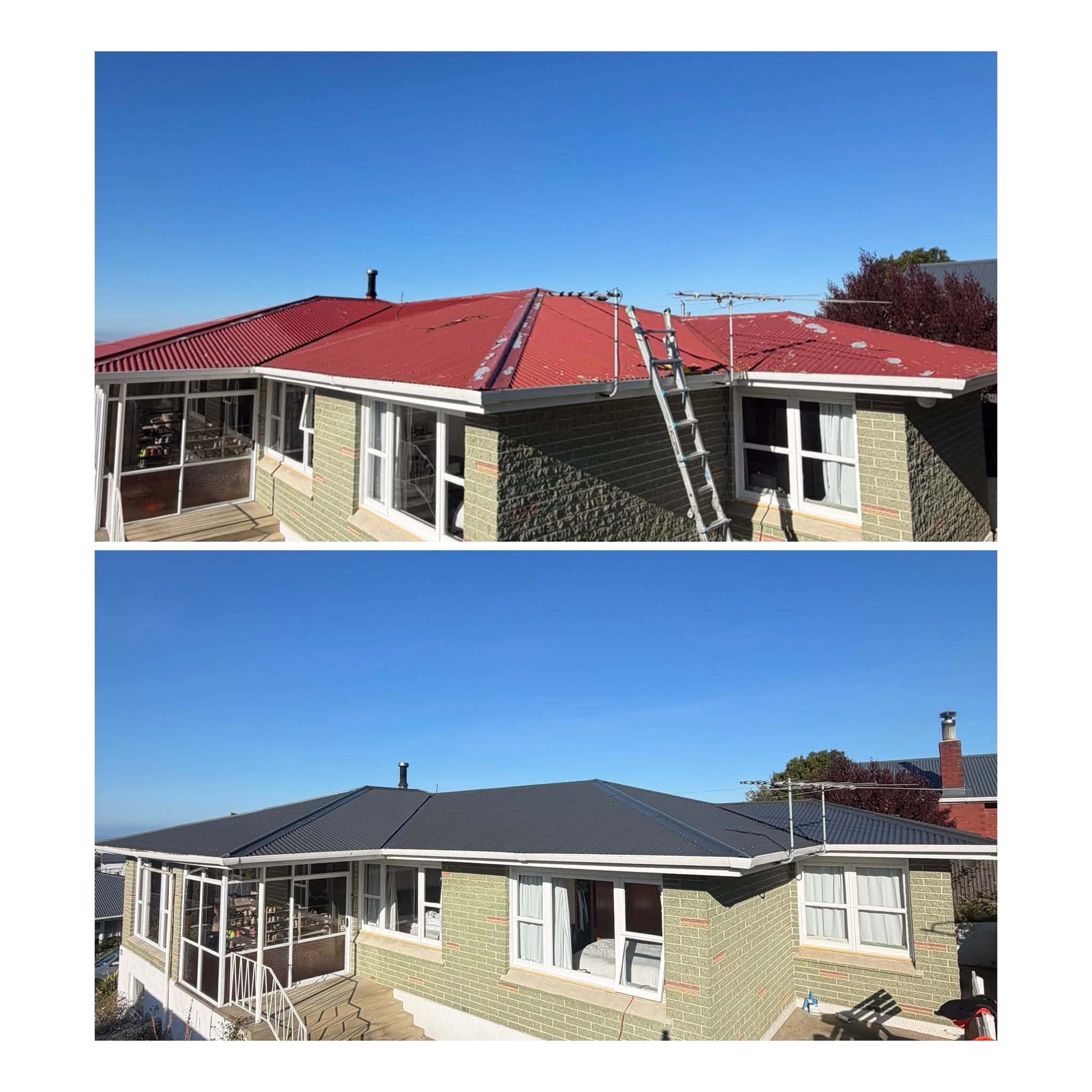roof painting Dunedin – before and after by Maka Makeovers
