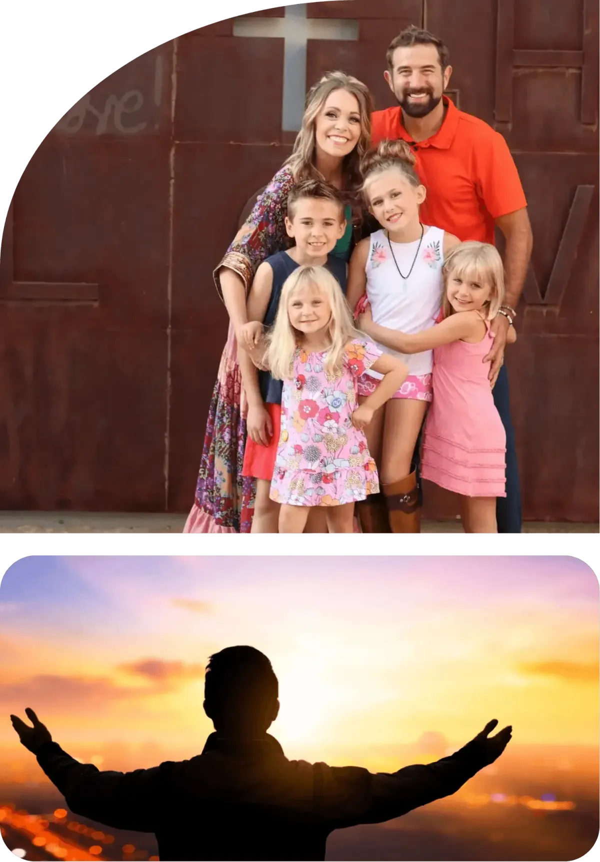 JR and family smiling