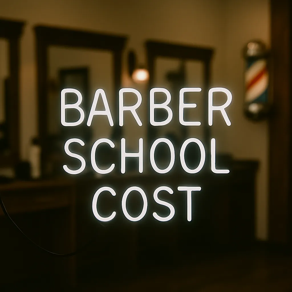 white barber neon signage