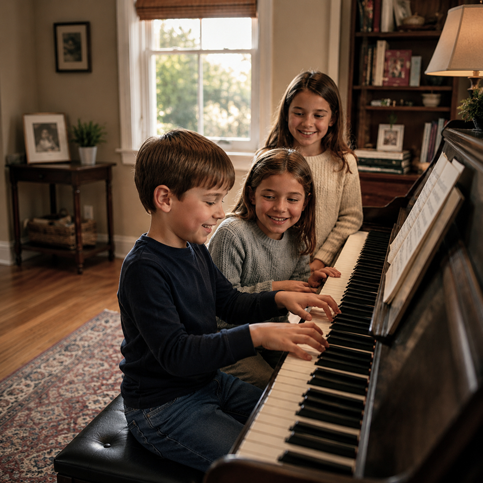 Girl playing piano