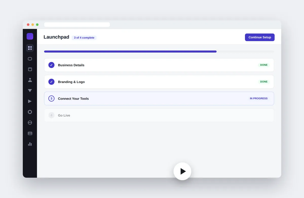 Glow Framework desktop interface dashboard mockup