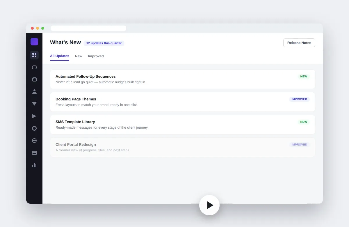 Glow Framework desktop interface dashboard mockup