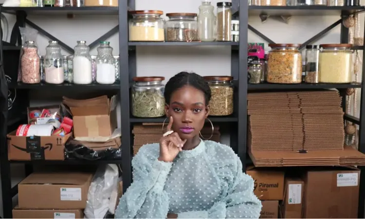 Portrait photo of Richele Harrison of Natural Advisory, ND. in front of an apothecary shelf for SD Voyager