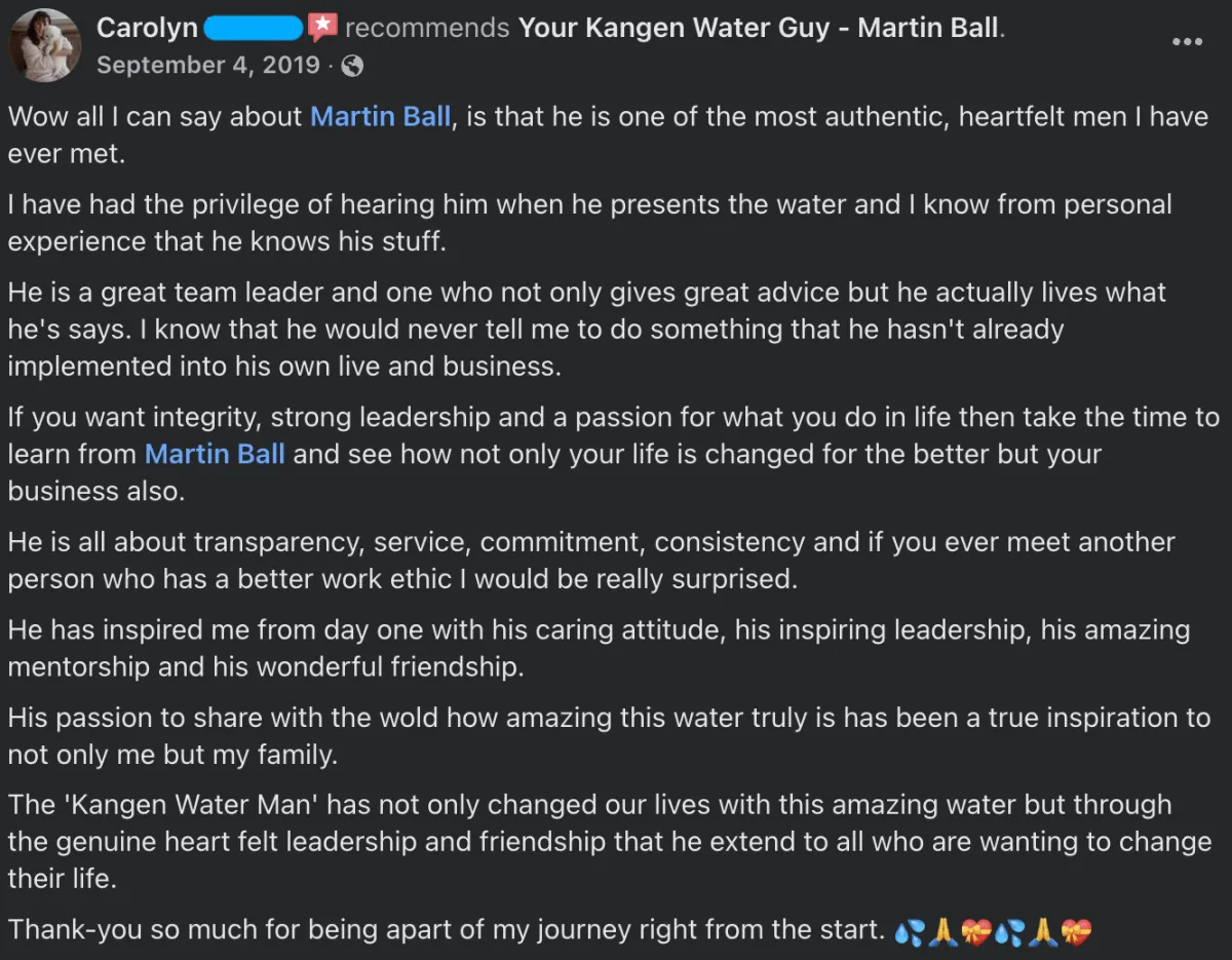 Facebook Testimonial - Carolyn