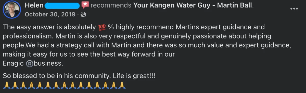 Facebook Testimonial - Helen