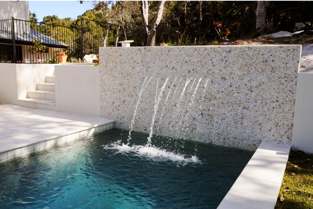 Restored concrete pool deck