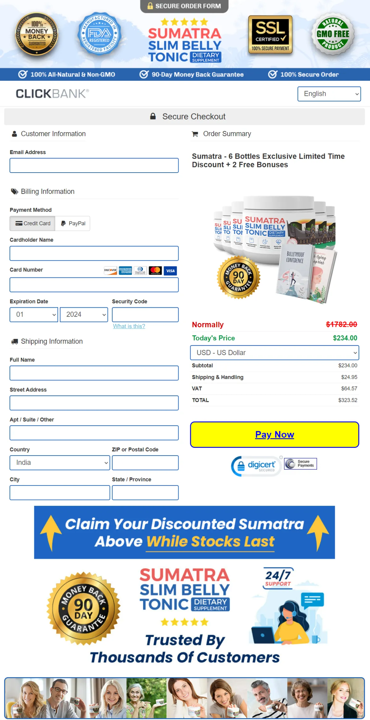 Sumatra Slim Belly Tonic order page