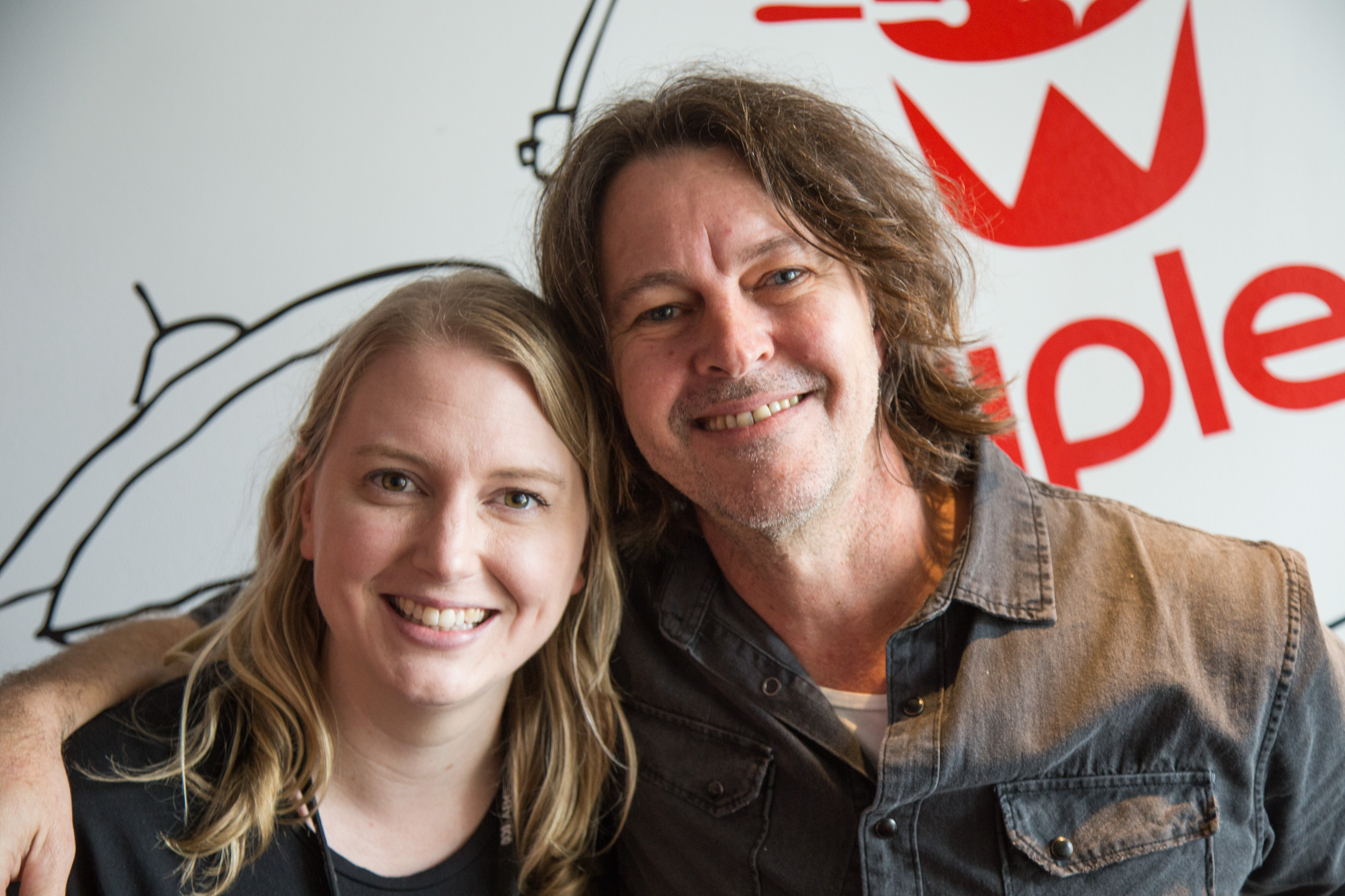 Gab Burke and Bernard Fanning at triple j