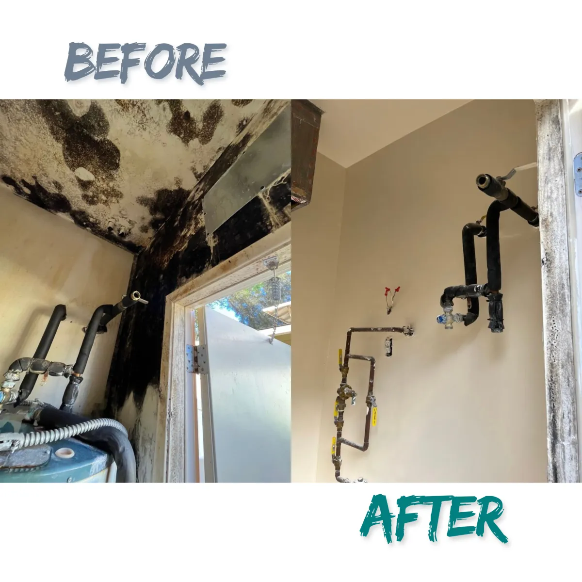 Before and after mold remediation in Oahu - professional mold removal service