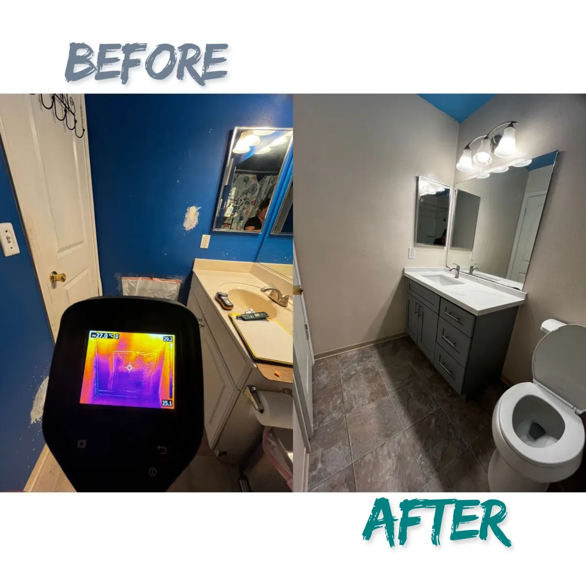 Before and after water damage restoration in Oahu - flooded basement cleanup