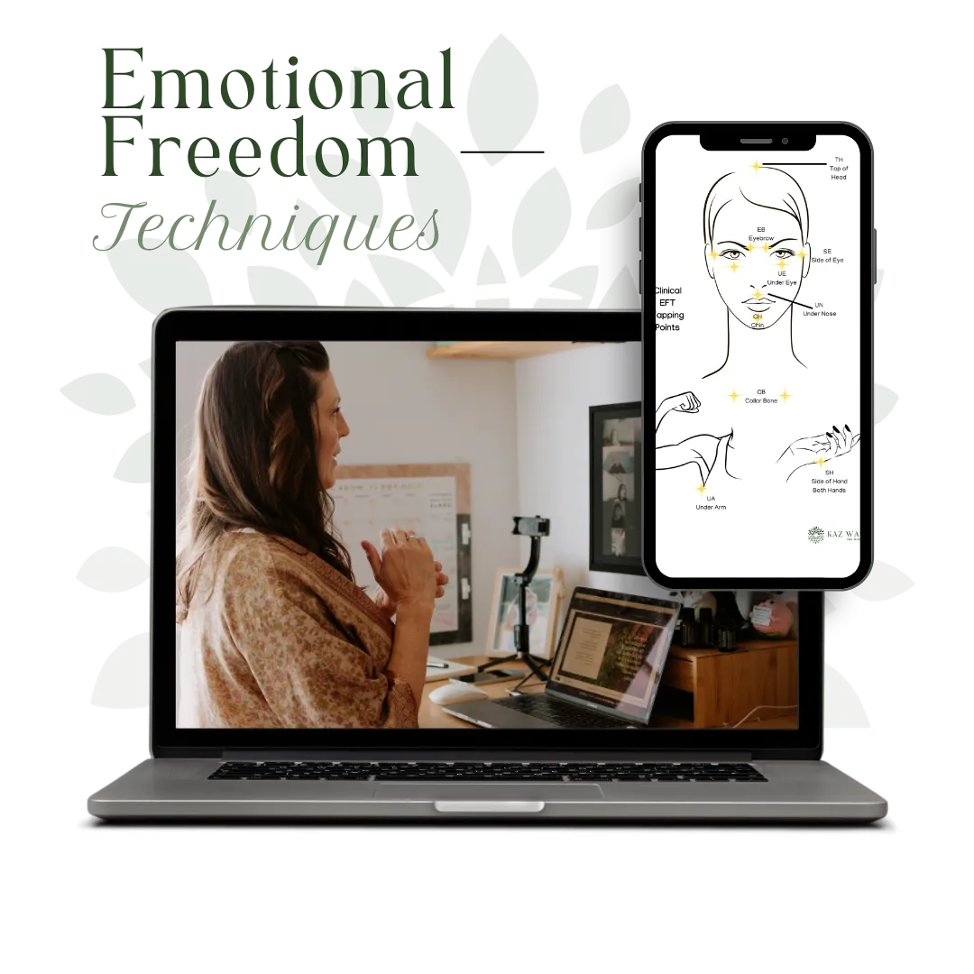 EFT, Emotional Freedom Techniques, Tapping, woman tapping for emotional release, tapping points