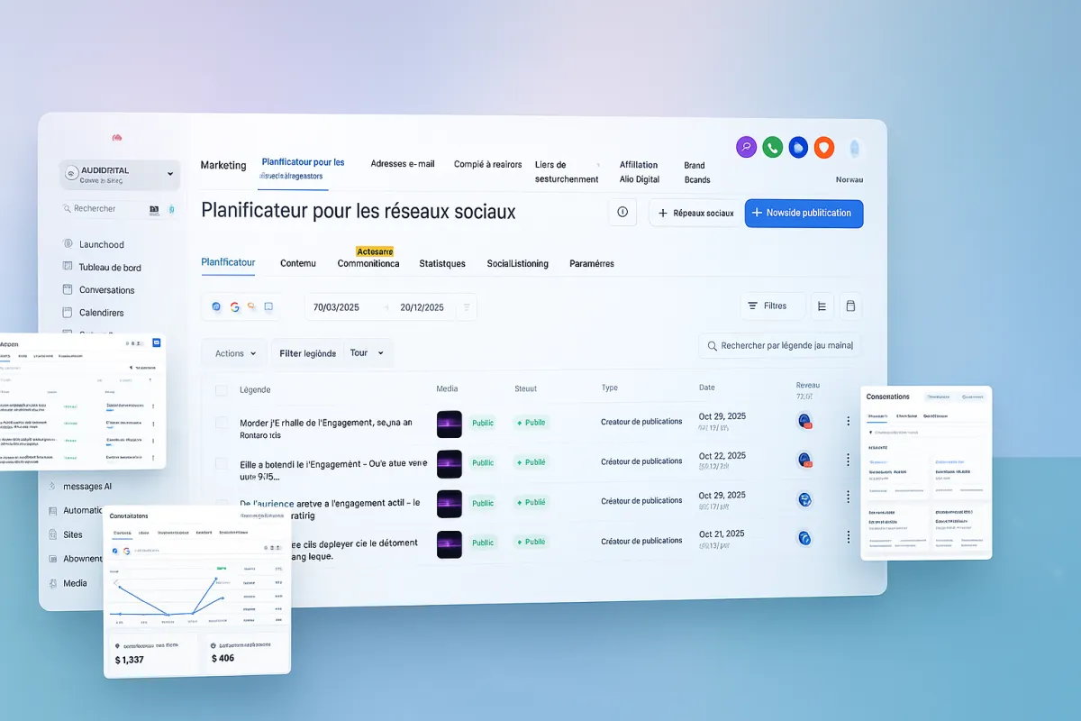 Gérez tous vos réseaux sociaux depuis une plateforme puissante et centralisée