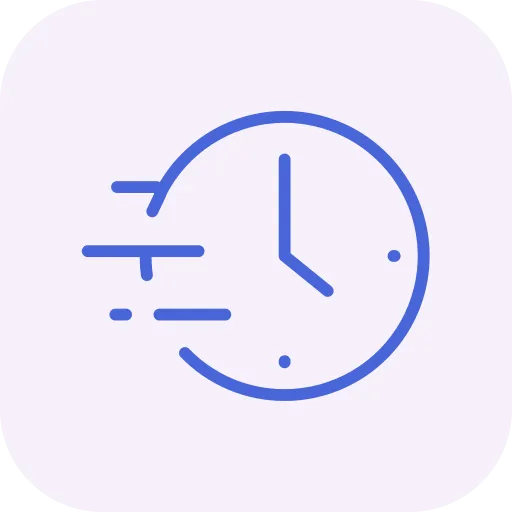 Une icône bleue de tête de robot ou de chatbot sur un fond carré blanc.