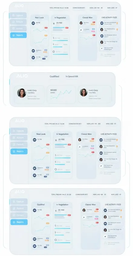 Interface tout-en-un incluant formulaires, CRM et automatisations