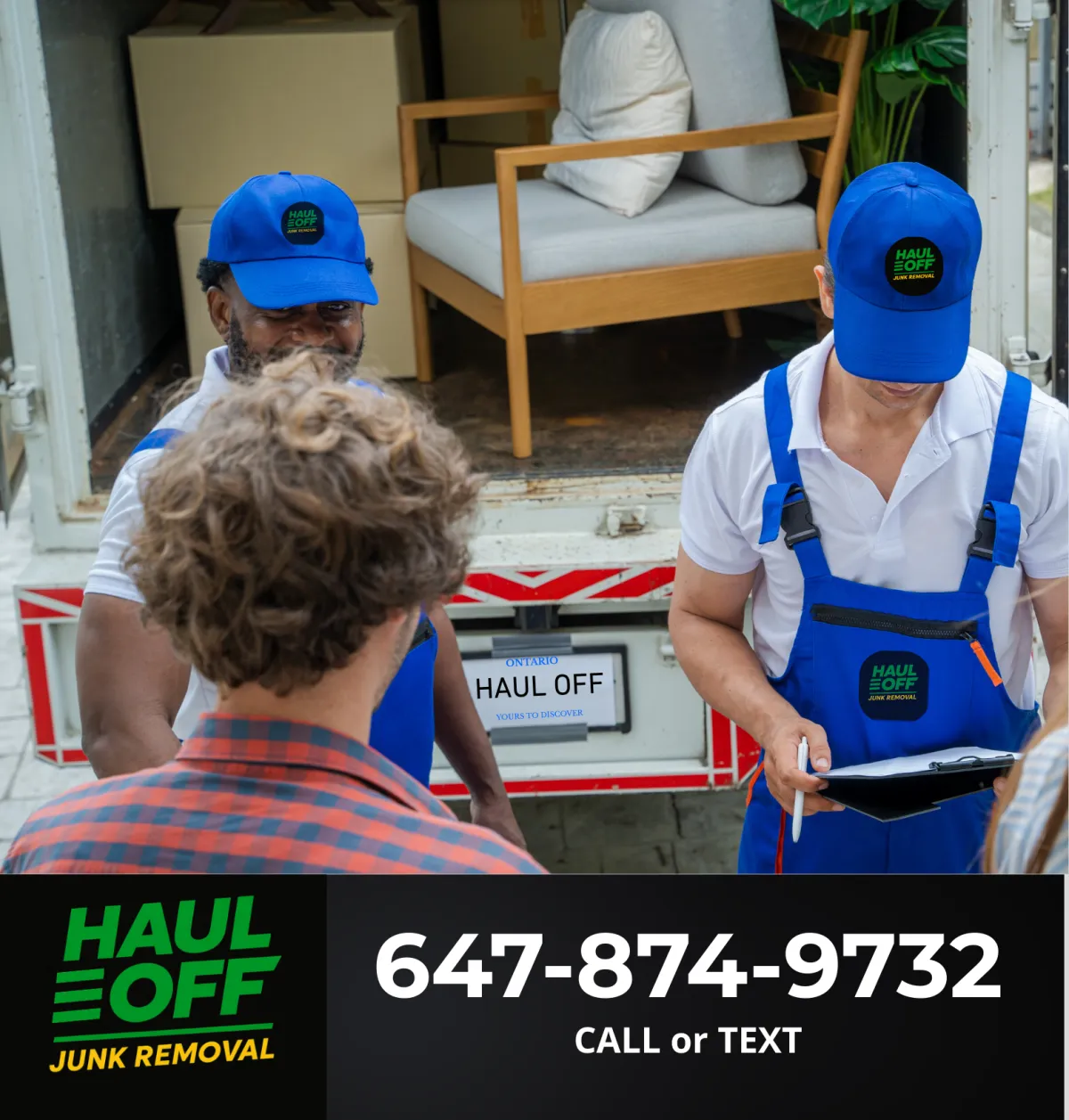 Colorful recycling bins with green foliage.