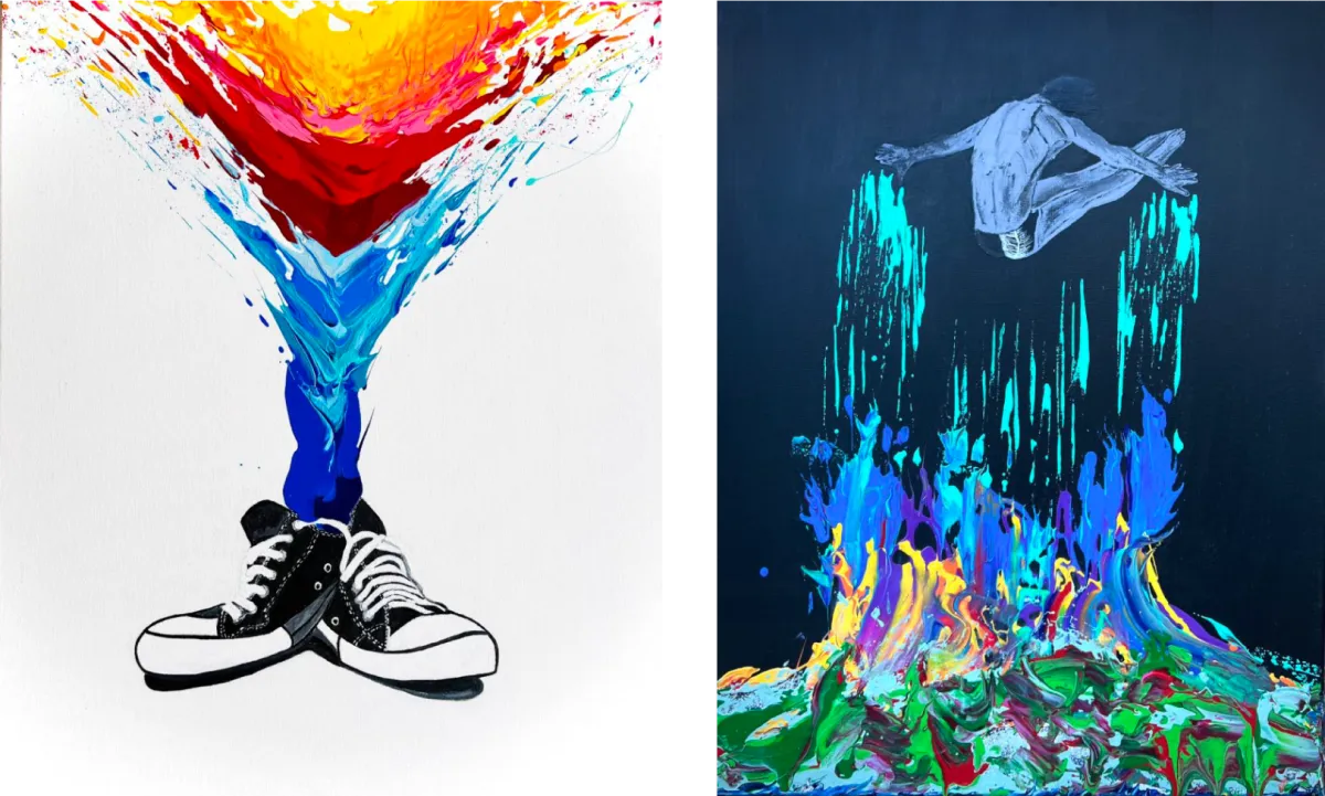 Different variety of canvas art made by Justin