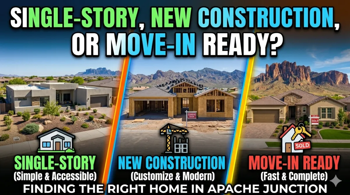 Single-Story, New Construction, or Move-In Ready? Finding the Right Home in Apache Junction