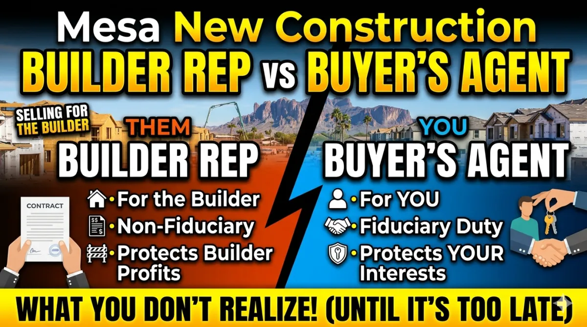 Builder Rep vs Buyer’s Agent in Mesa New Construction: What Most Buyers Don’t Realize Until It’s Too Late