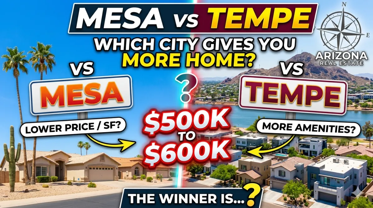 Mesa vs Tempe: Which City Gives Buyers More Home for $500K to $600K?
