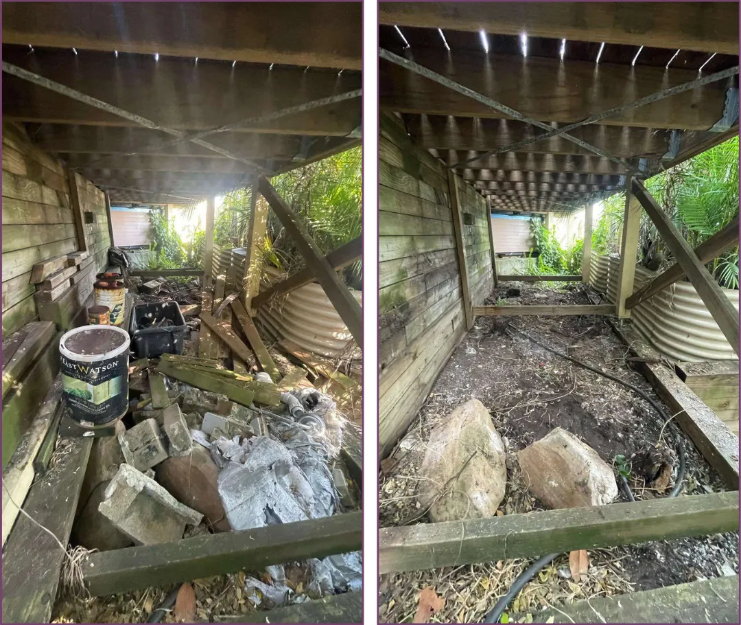 commercial rubbish removal sydney before and after garage cleanout dee why