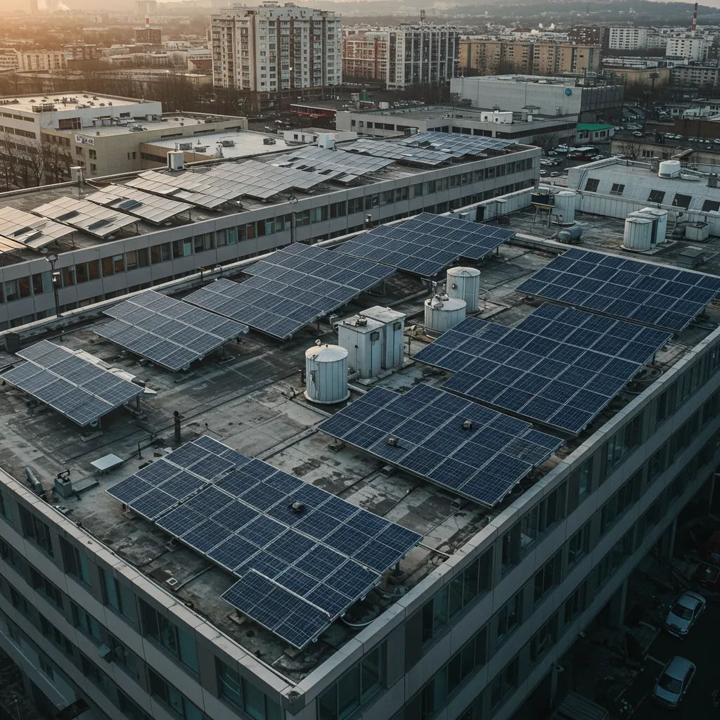 solar panels on large commercials building