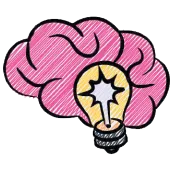 Un foco prendido y un cerebro por detrás.