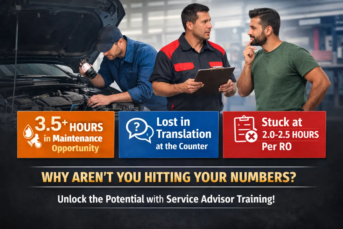 Why Your Shop Isn’t Hitting 3.5 Hours Per RO (And How to Fix It with Service Advisor Training)st