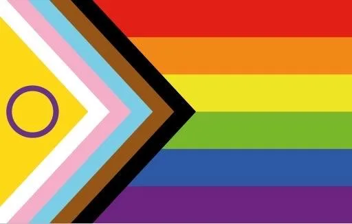 Intersex-inclusive LGBT progress pride flag by Valentino Vecchietti