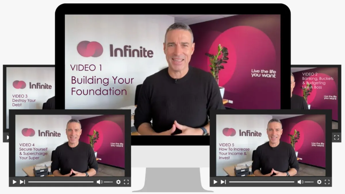Master Your Money — the free 5-part video training, showing all five videos