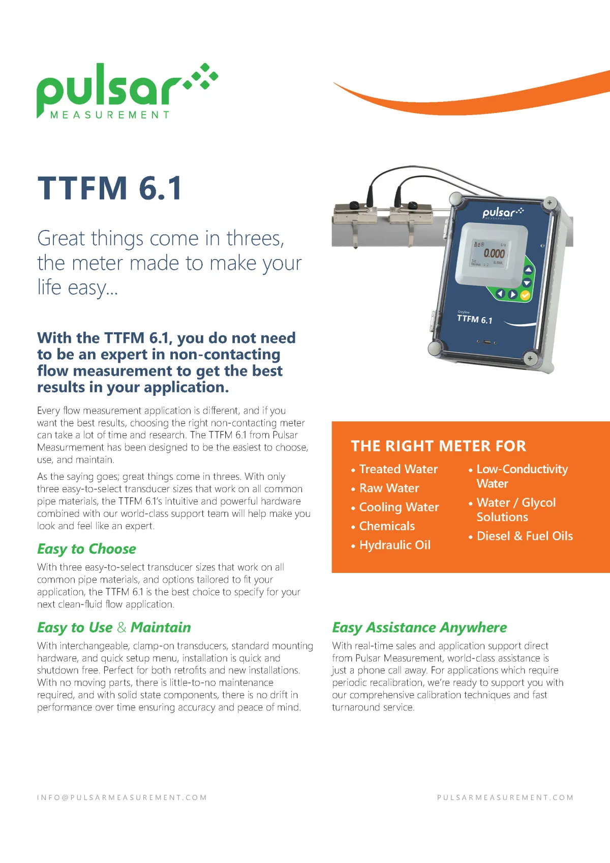 Pulsar Measurement TTFM 6.1 product brochure cover, designed by Adam Morrison.