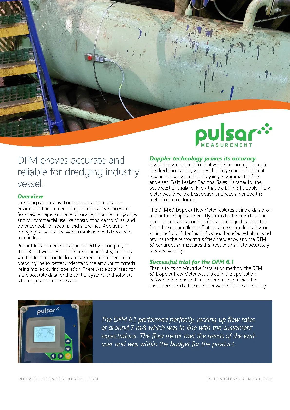 Pulsar Measurement case study featuring DFM on a large pipe, designed by Adam Morrison.