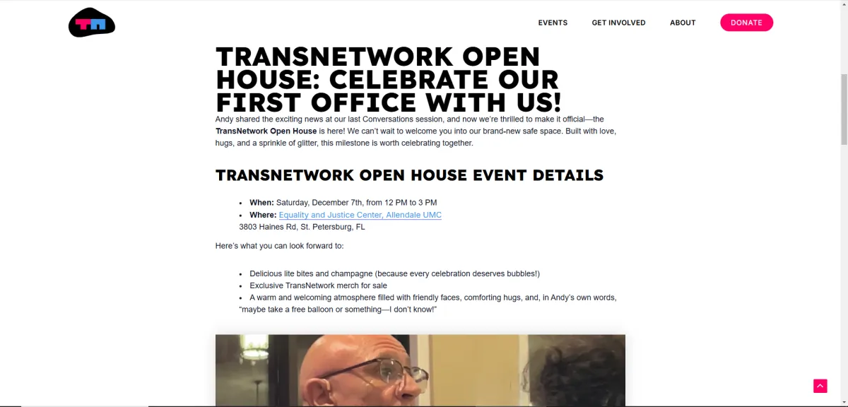 TransNetwork Open House Event Announcement with Details