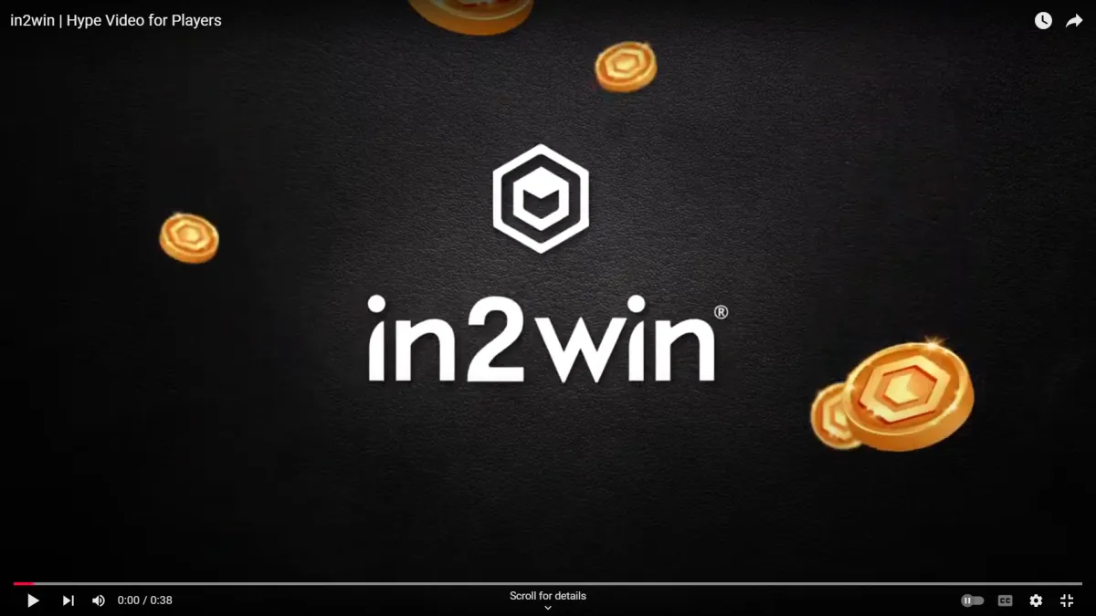 Screenshot of in2win® video showing the brand’s logo with in2win coins flying across the screen.