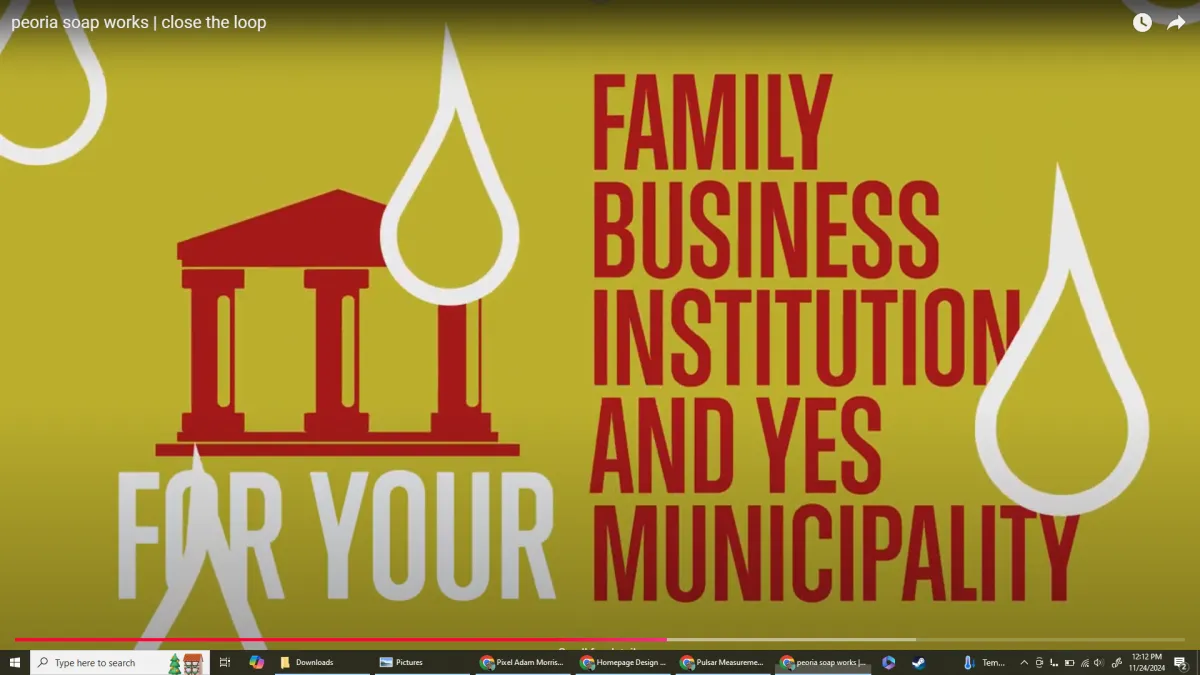 Illustration of institutions with text "Family Business, Institution, and Yes, Municipality"