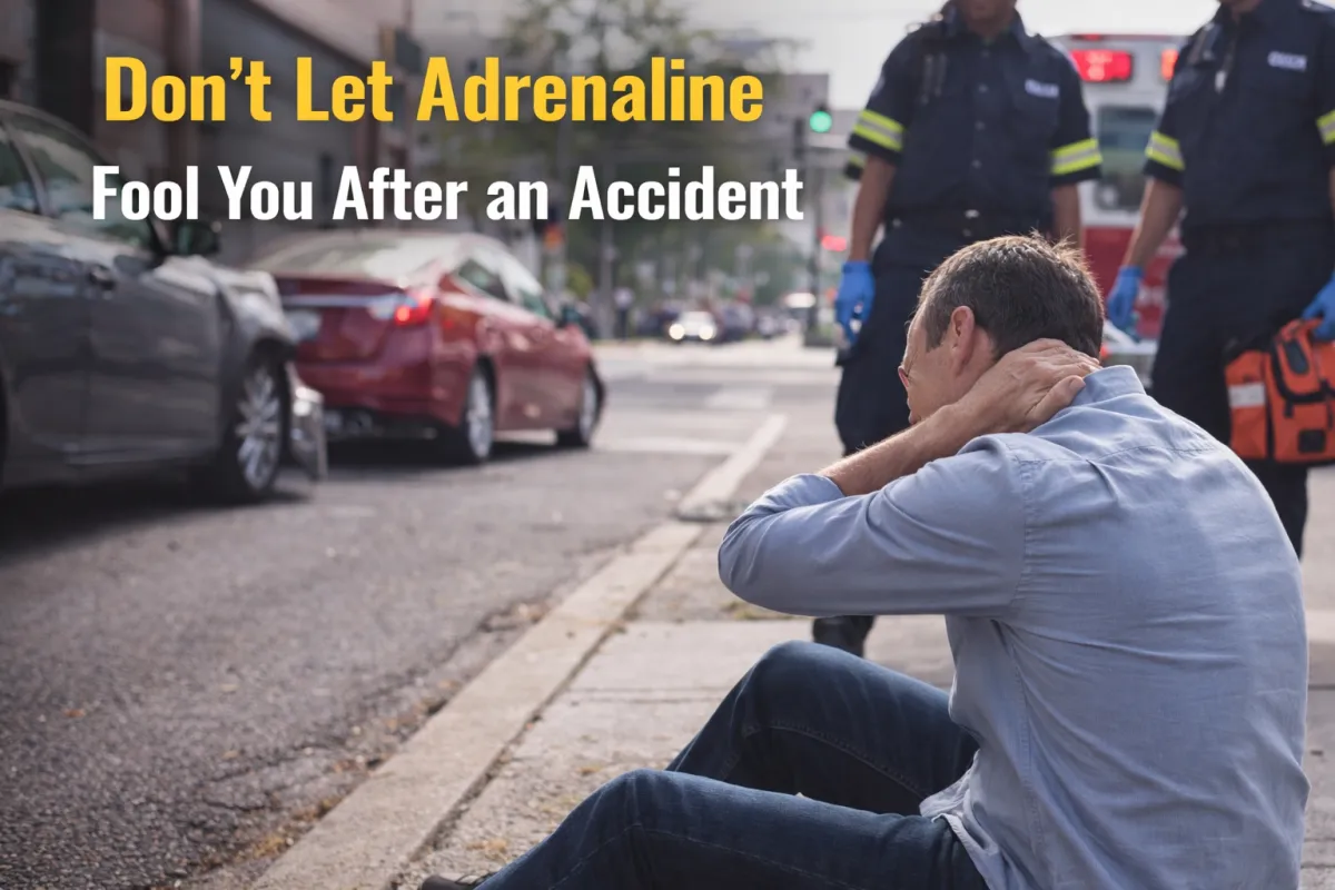 don't let adrenaline fool you after an accident