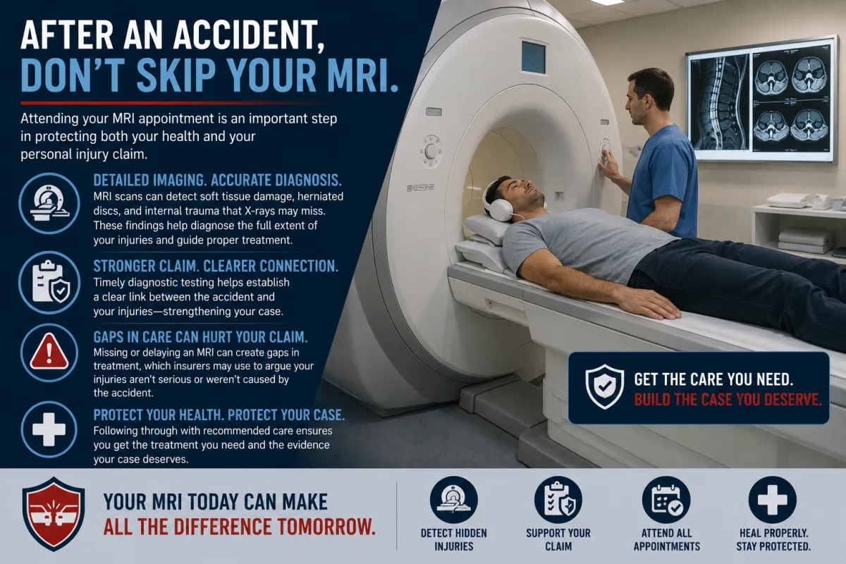 Why Attending Your MRI After a Crash Protects Your Claim