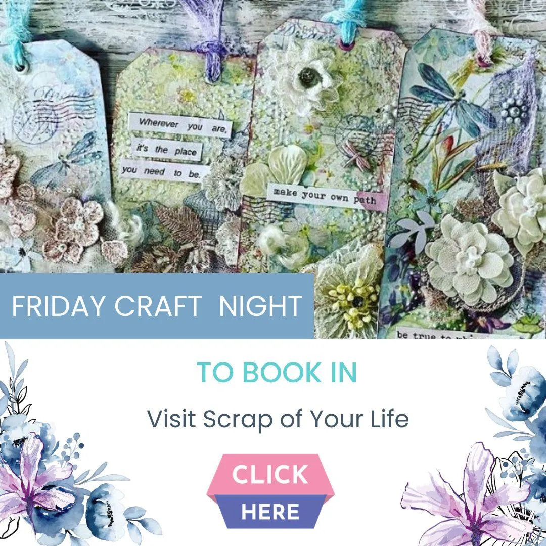 Craft events Friday nights Crop Night for Scrapbookers, Art Jouranllers, Card Makings 