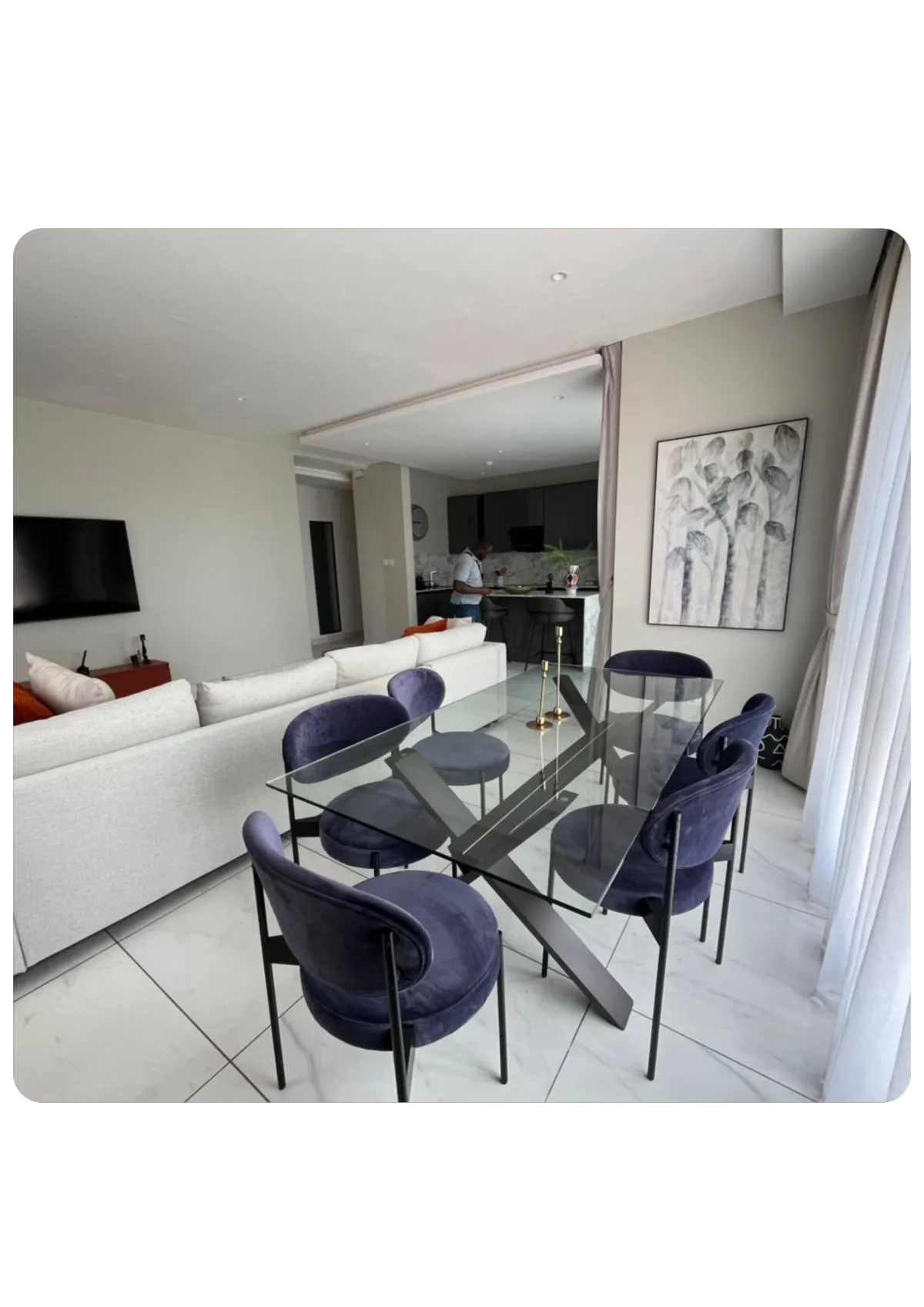 Spacious living room with natural light in Spintex property