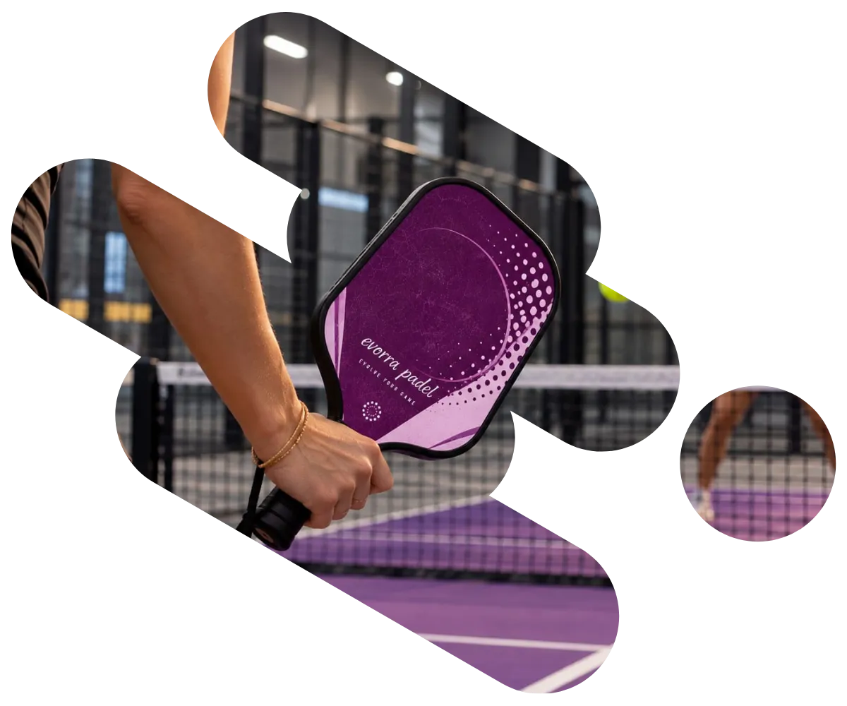Close up of a player's arm and Evorra paddle mid shot