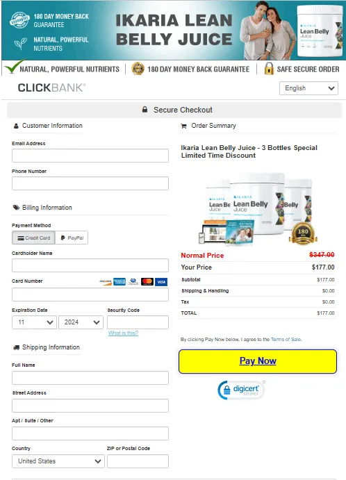 ikaria lean belly juice secure checkout