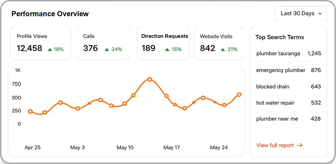 Google Business Profile performance and customer activity