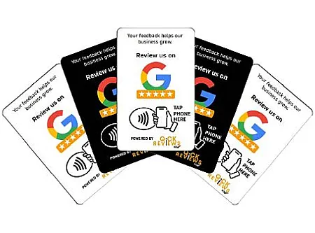 Pack of 5 Quick Reviews NFC review cards