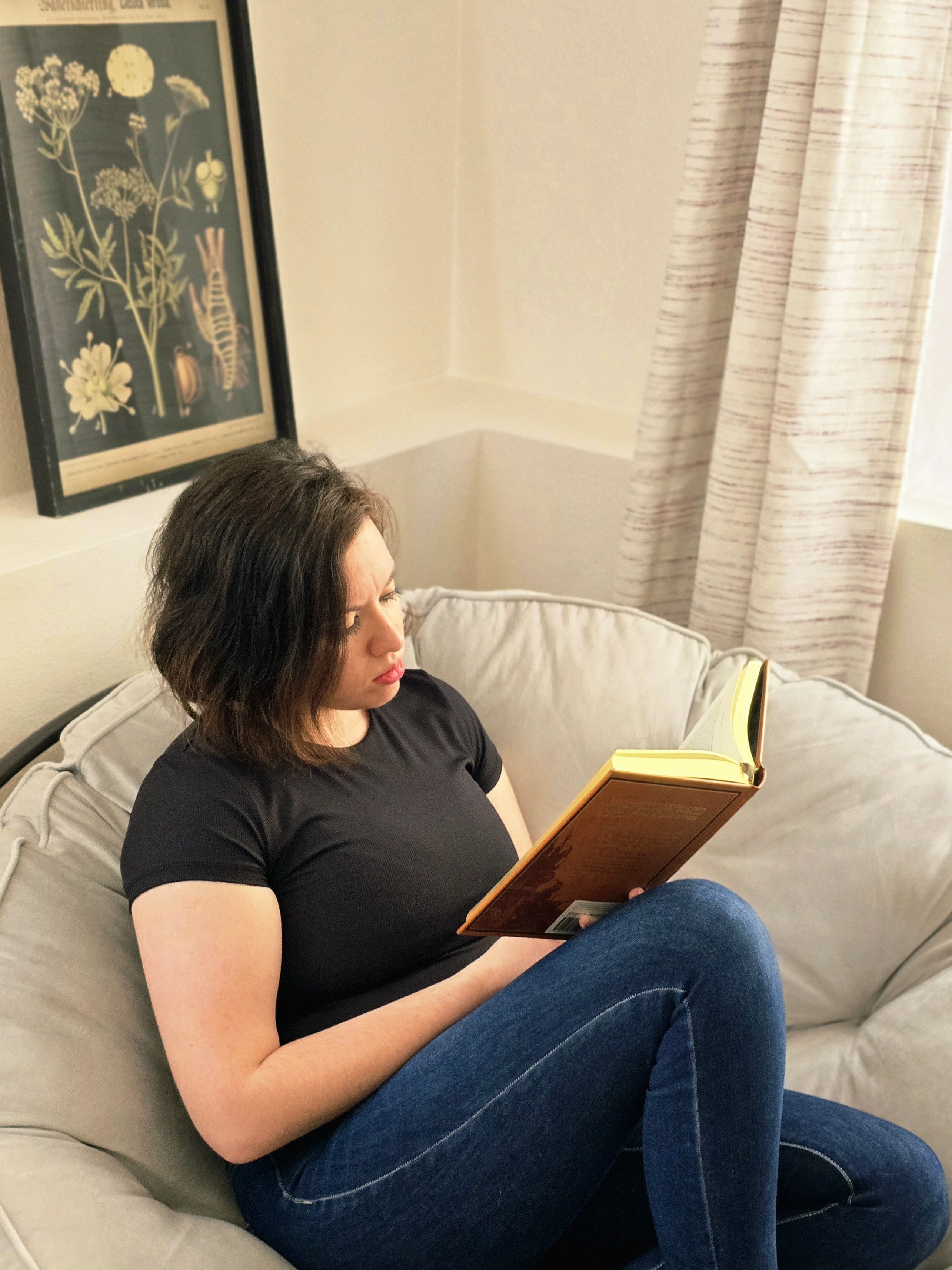 peculiar writer rebekah reading a book