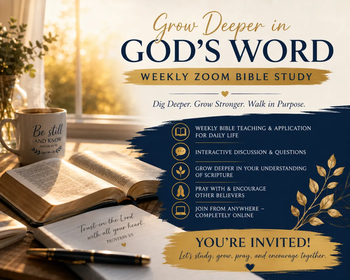 Invite to spend time in the Word with a picture of a cup of coffee, an open bible, and the scripture Matthew 5:16