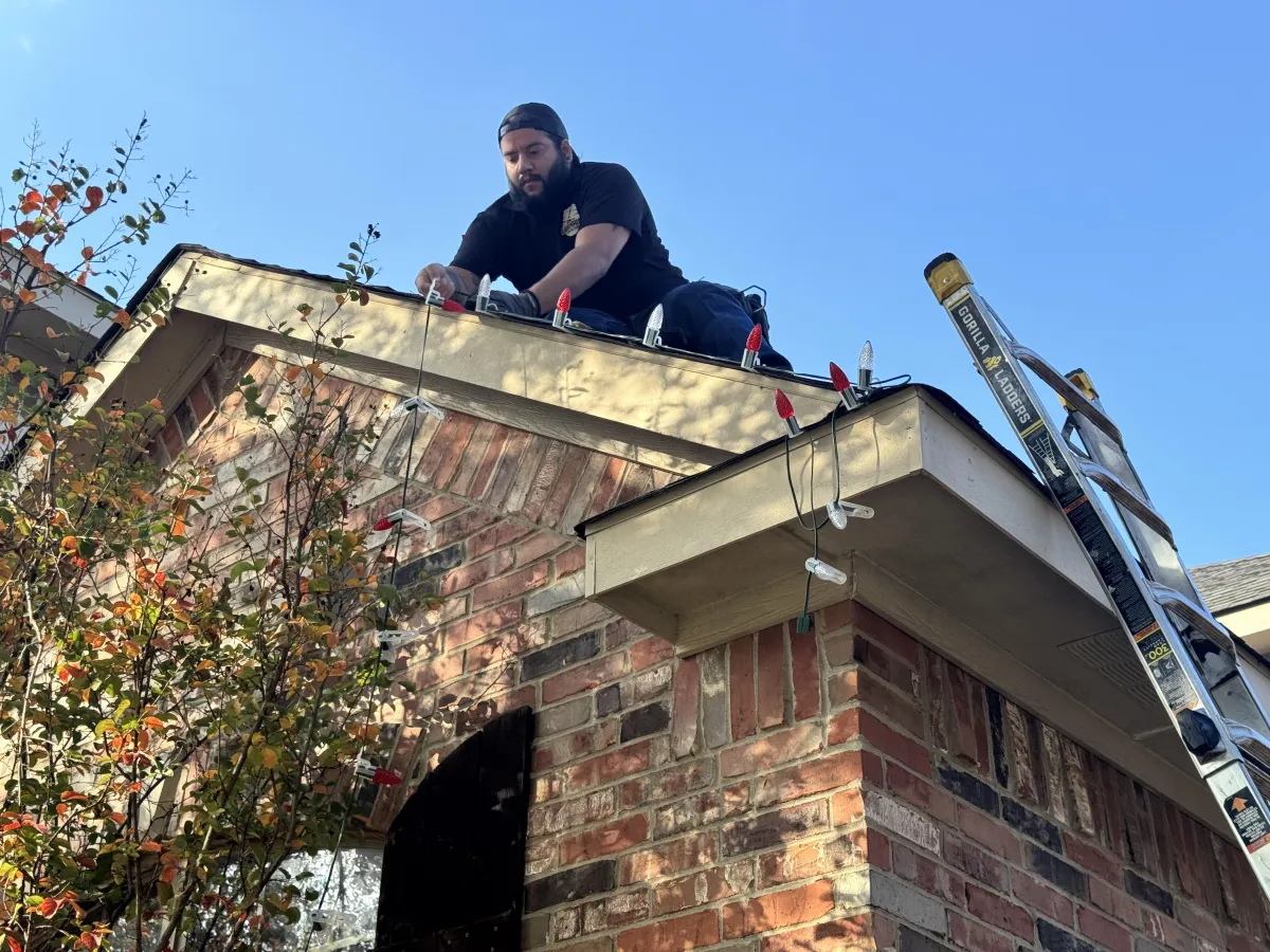 A close up of a christmas tree with lights