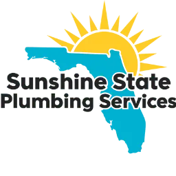 Sunshine State Plumbing Services logo featuring the state of Florida and a sun, representing reliable plumbing solutions in Citrus Springs, FL.