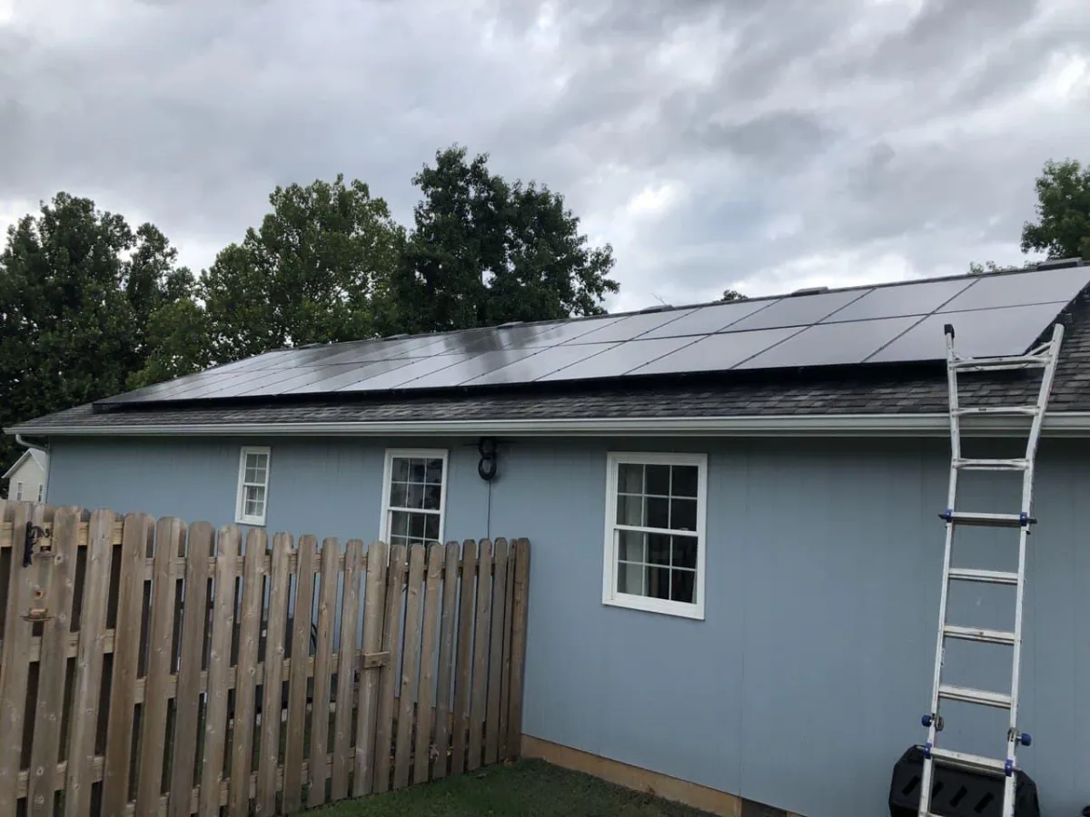 solar panels on a small house
