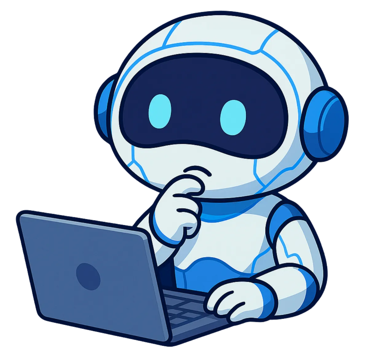 Nachdenklicher digitaler Assistent