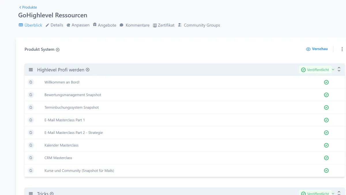 Lektionen und Module